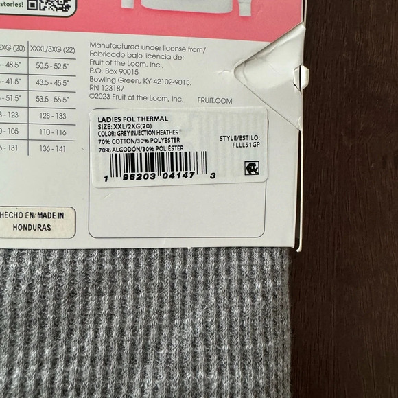 Fruit of the Loom Women's Eversoft Waffle Thermal Top, Size XXL(20) - Picture 4 of 5